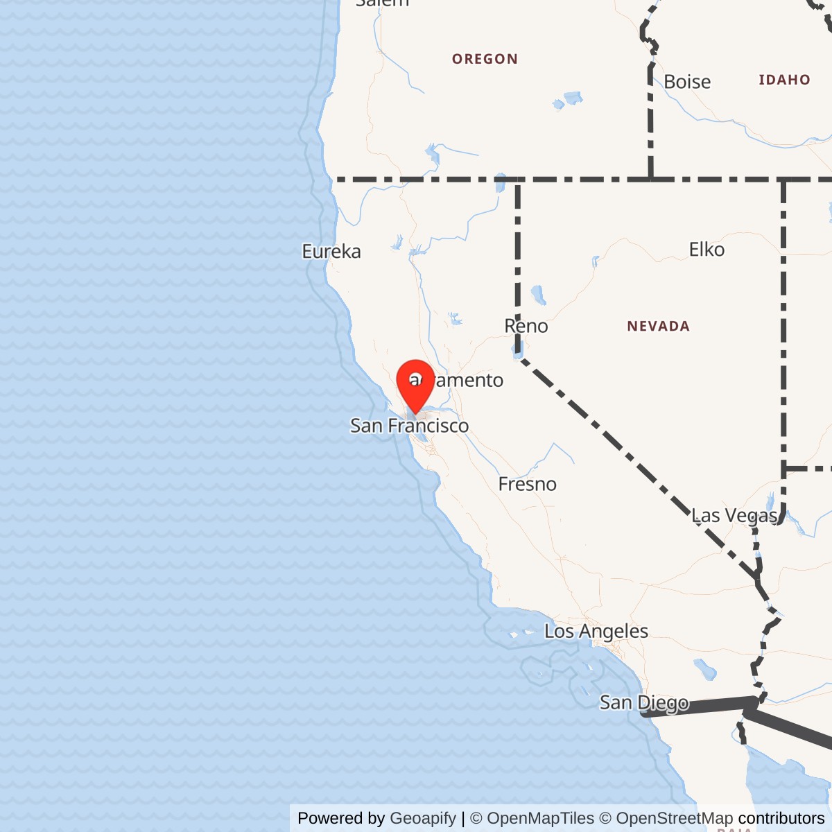 Map showing location of Nike Site SF-09 IFC, California