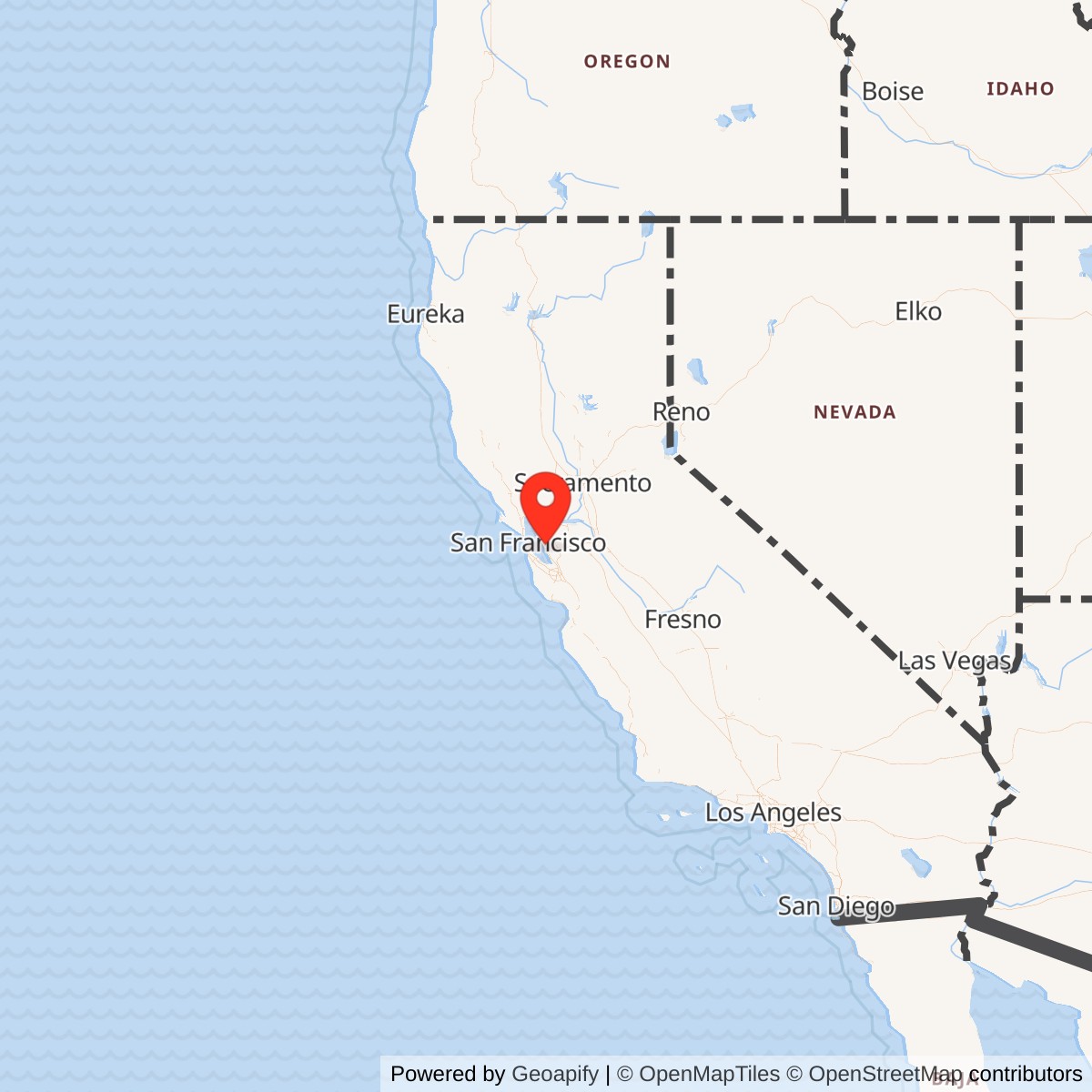 Map showing location of Nike Site SF-31 IFC, California