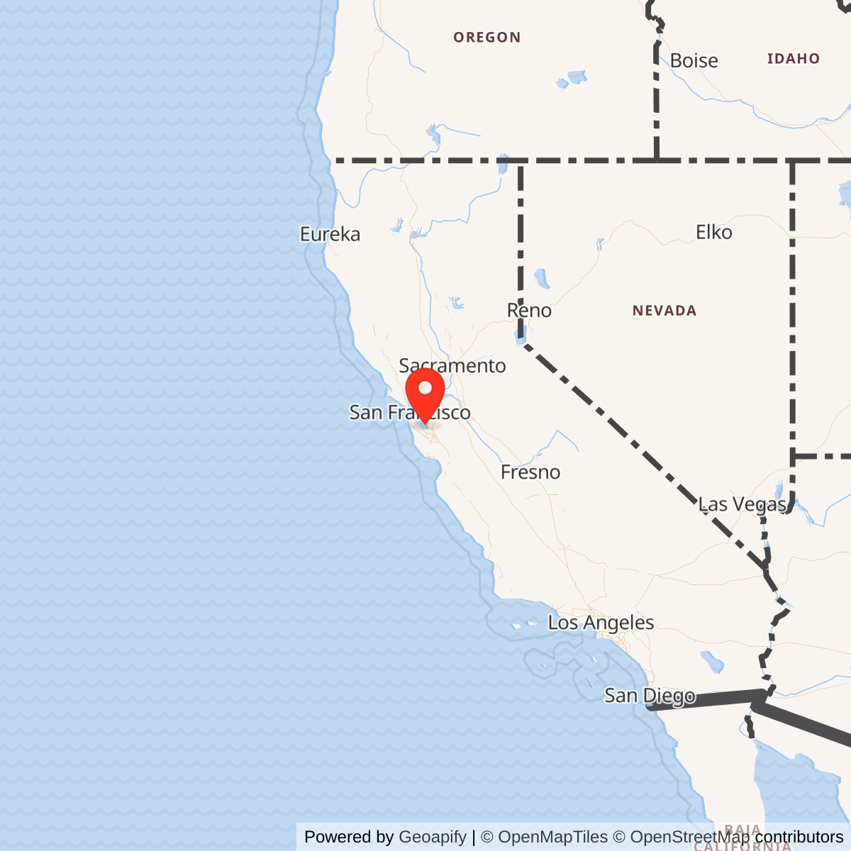Map showing location of Nike Site SF-37 IFC, California