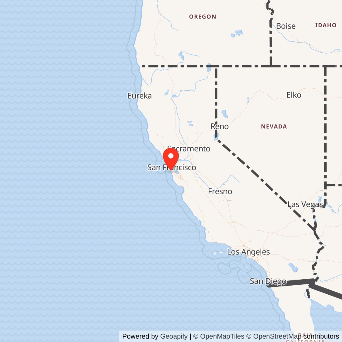 Map showing location of Nike Site SF-51 IFC, California
