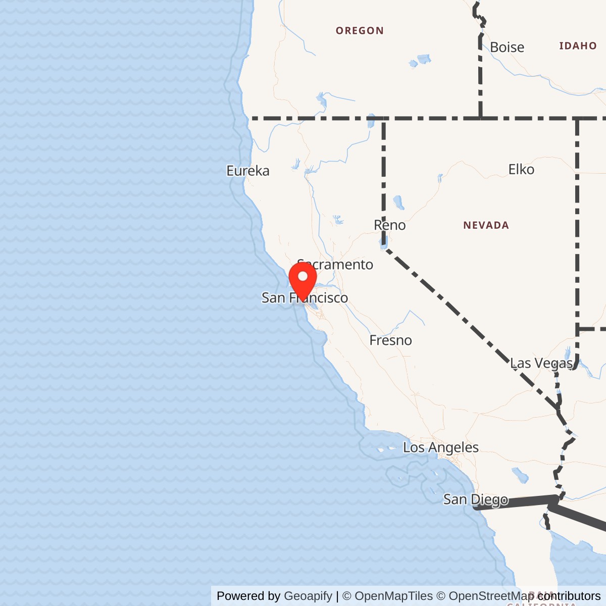 Map showing location of Nike Site SF-51 Launch Area, California