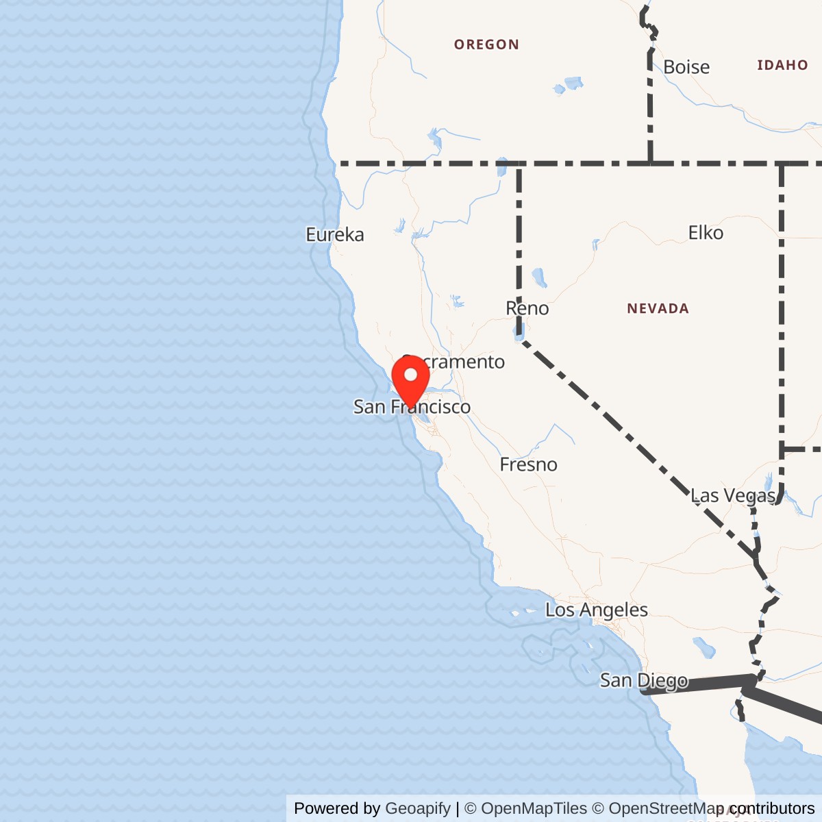 Map showing location of Nike Site SF-59 IFC, California