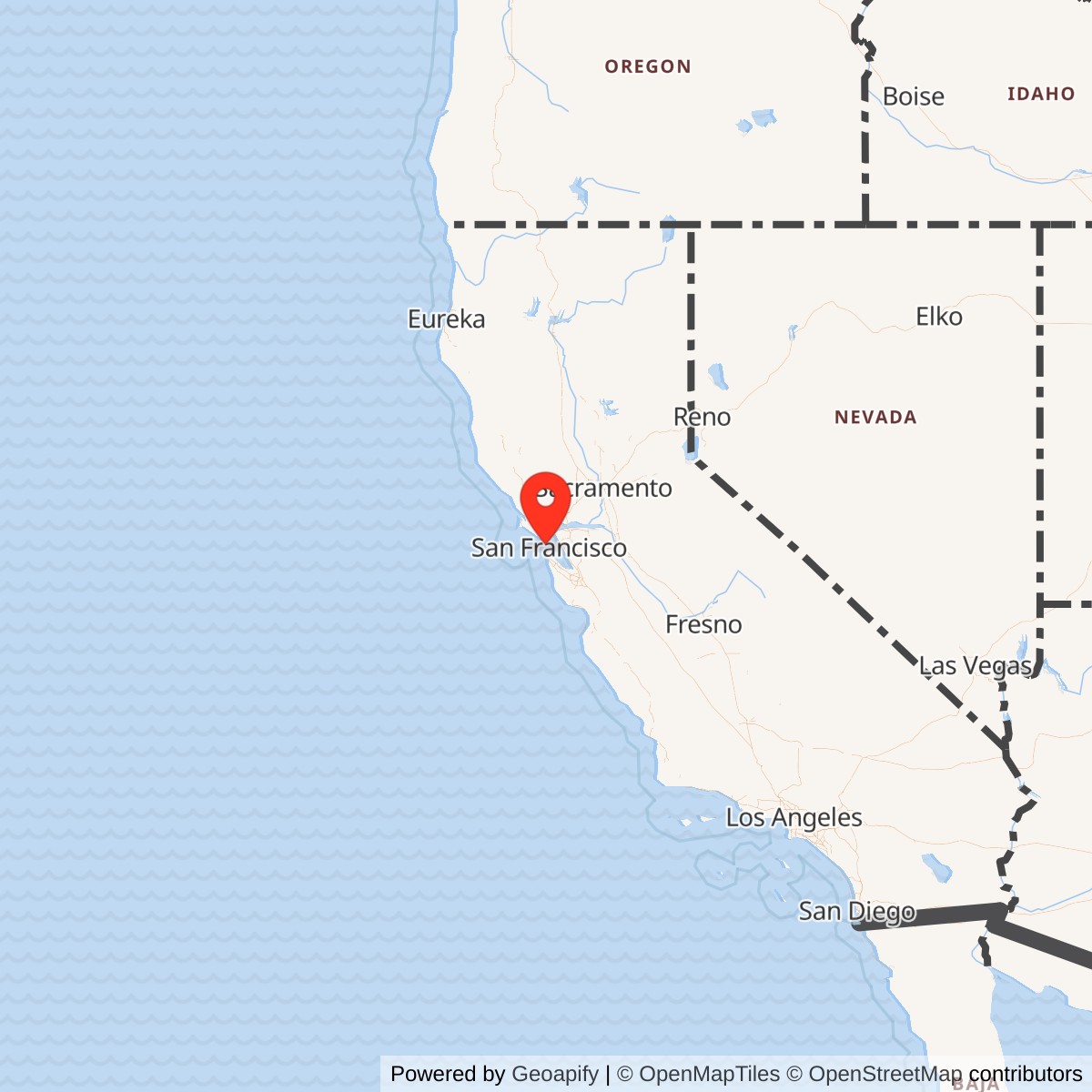 Map showing location of Nike Site SF-89 Launch Area, California
