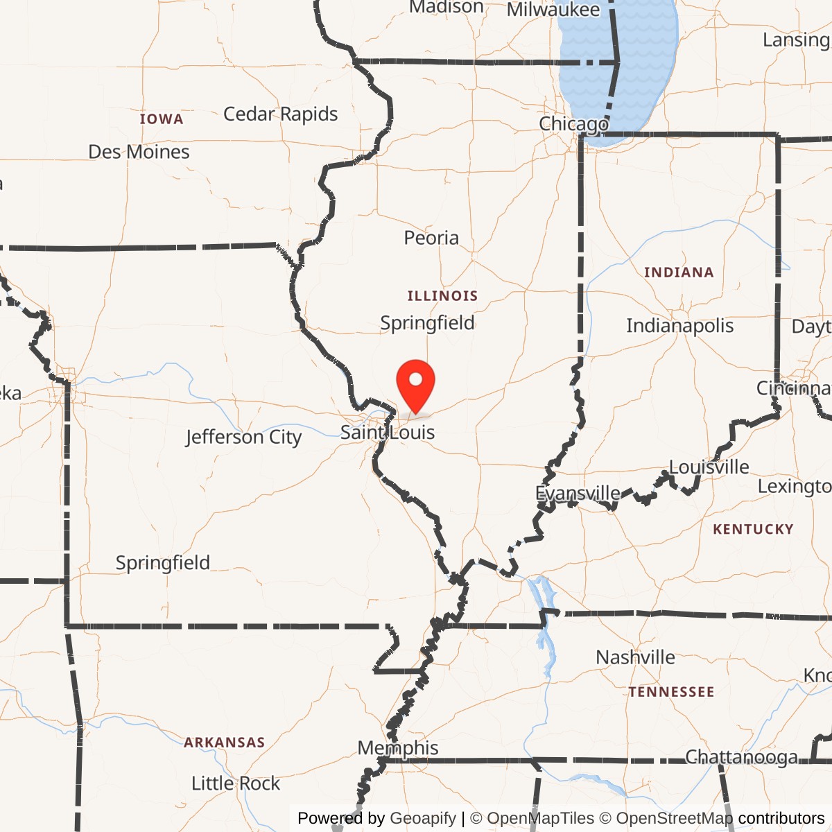 Map showing location of Nike Site SL-10C, Missouri