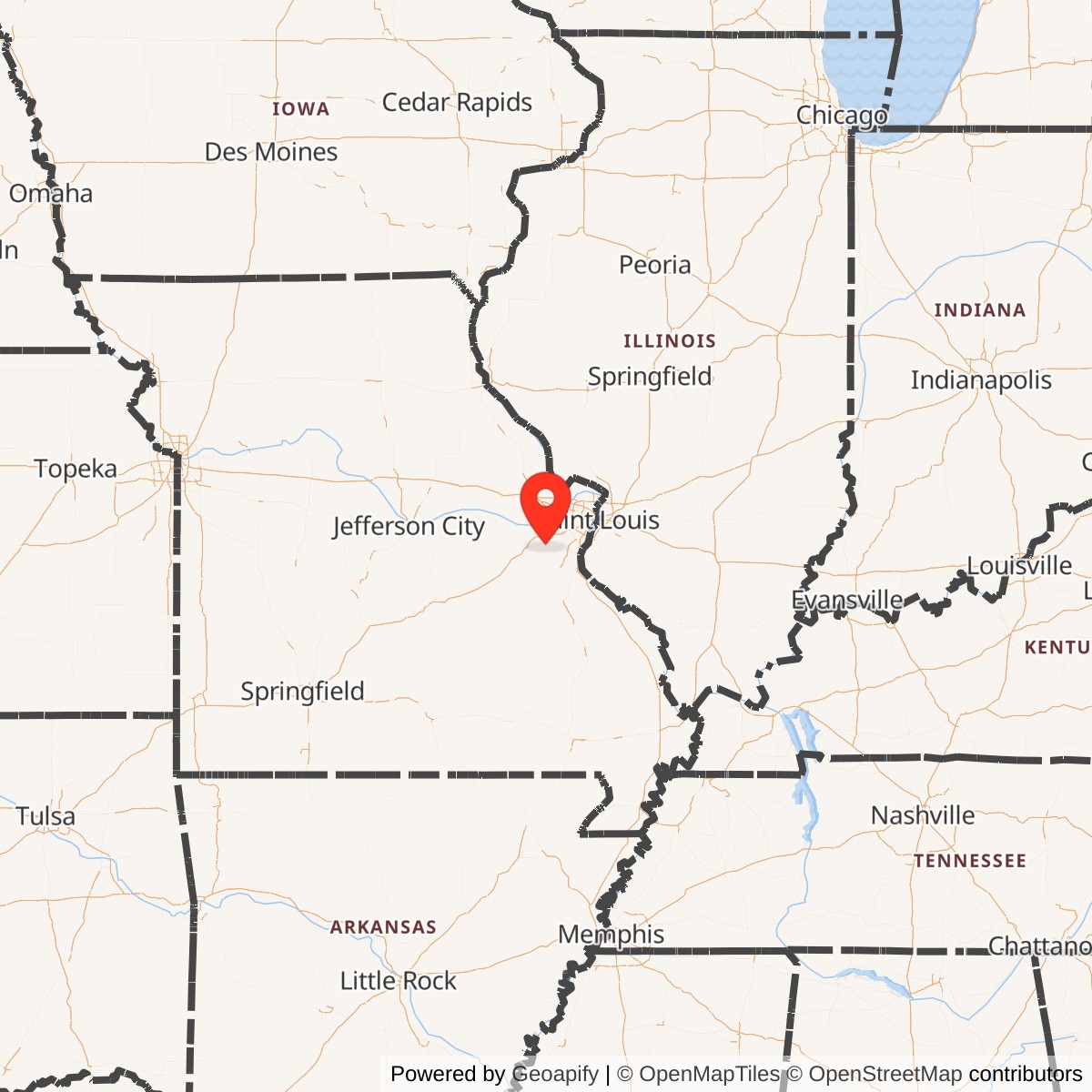 Map showing location of Nike Site SL-60C, Missouri