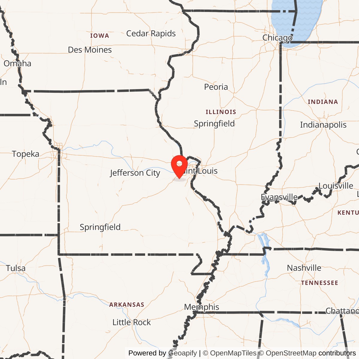 Map showing location of Nike Site SL-60L, Missouri
