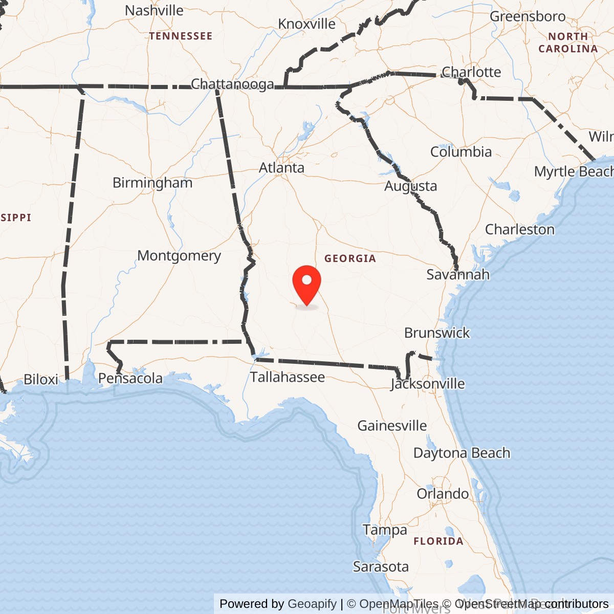 Map showing location of Nike Site TU-28C, Georgia