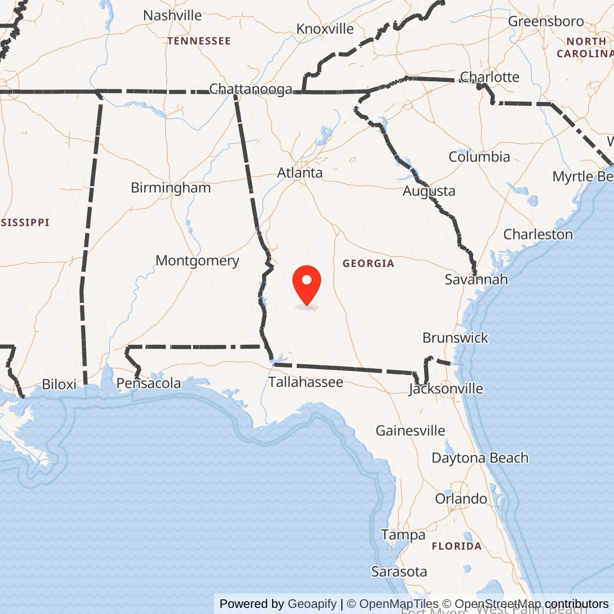 Map showing location of Nike Site TU-79C, Georgia