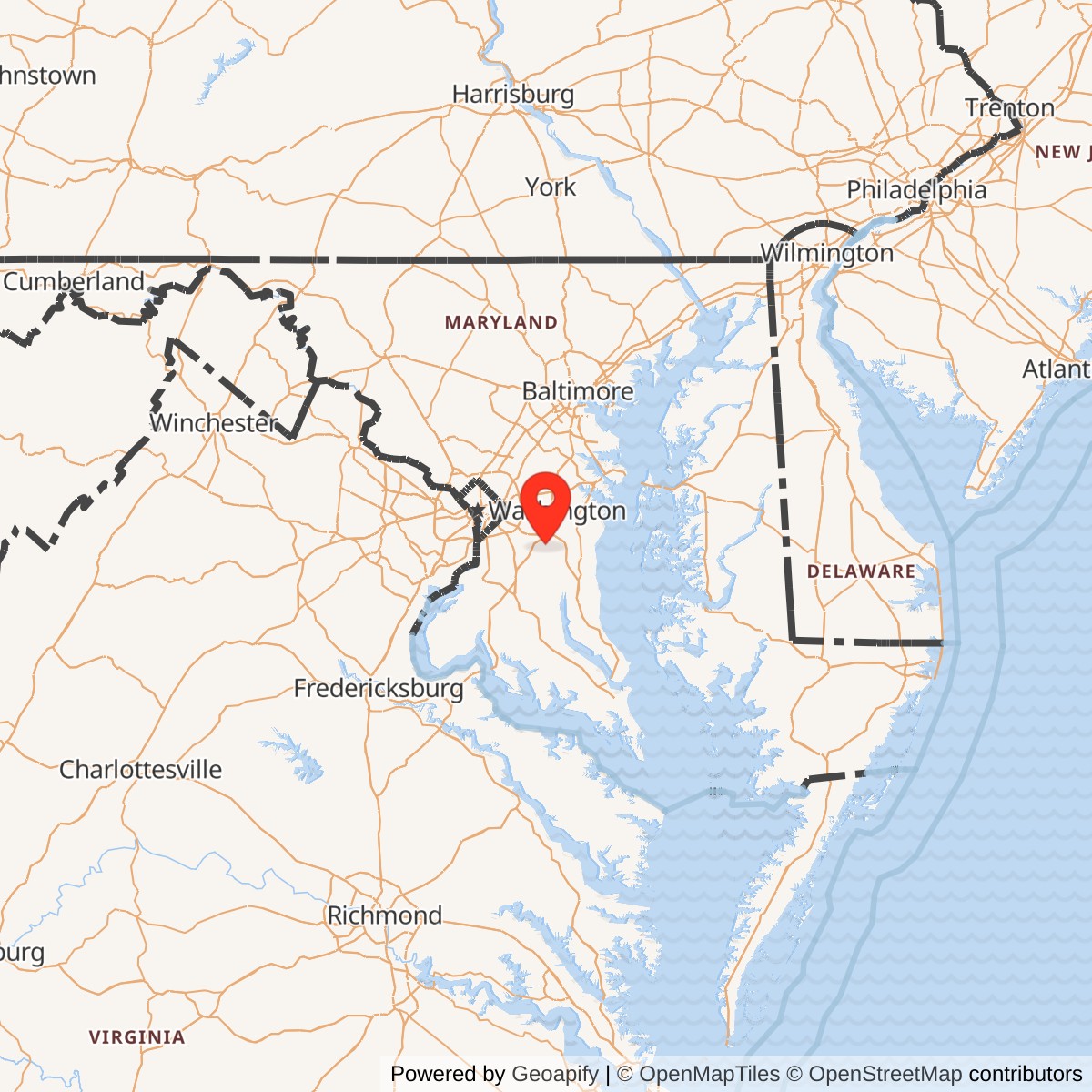 Map showing location of Nike Site W-35C, Maryland