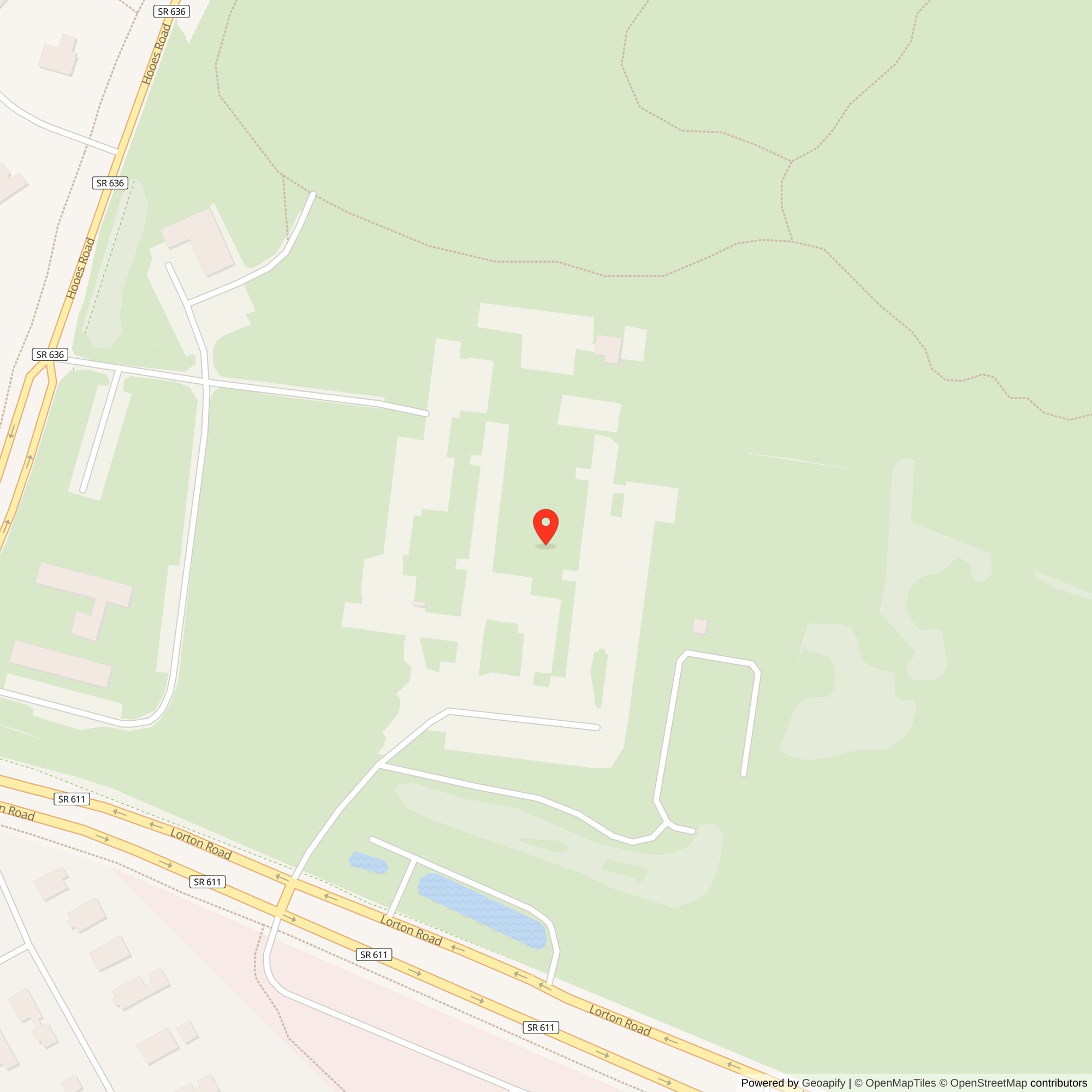 Map showing location of Nike Site W-64L, Lorton Virginia