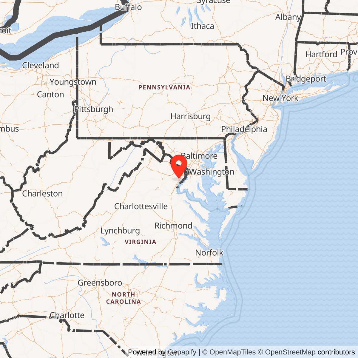 Map showing location of Nike Site W-64L, Lorton Virginia