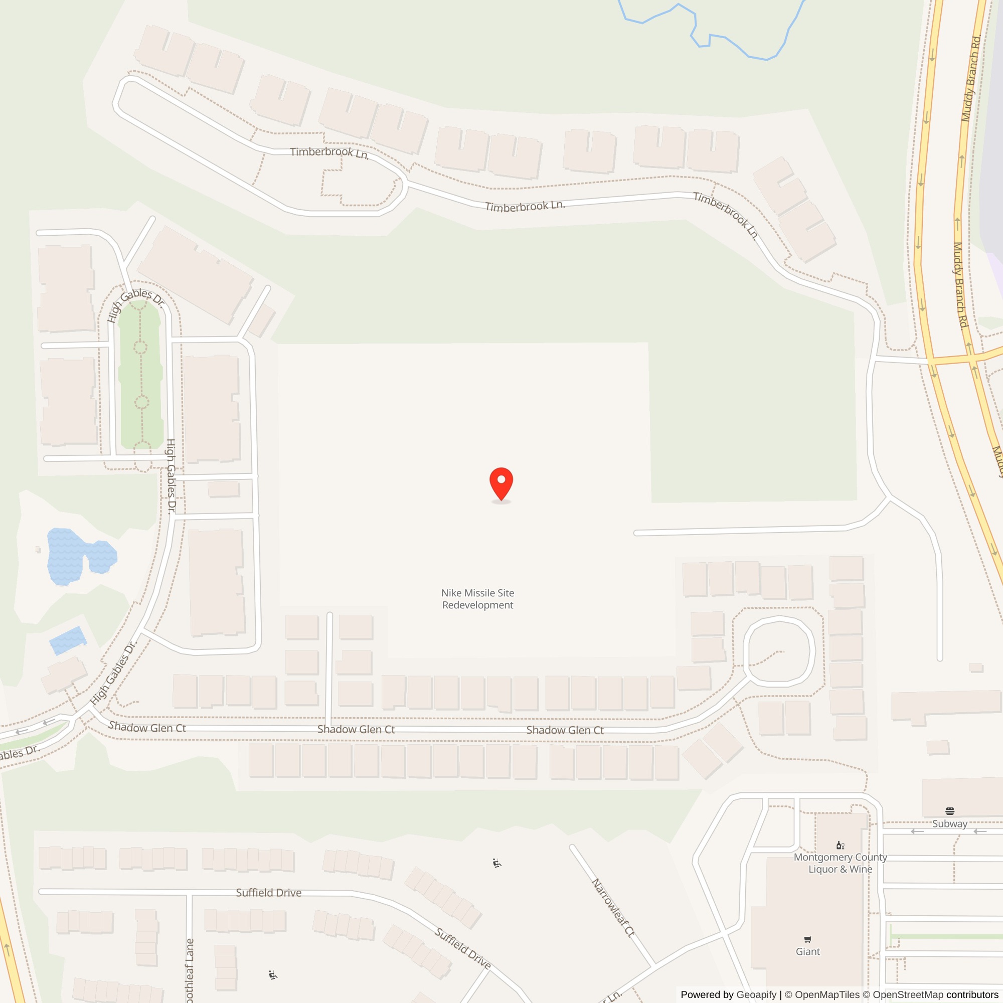 Map showing location of Nike Site W-92L, Maryland