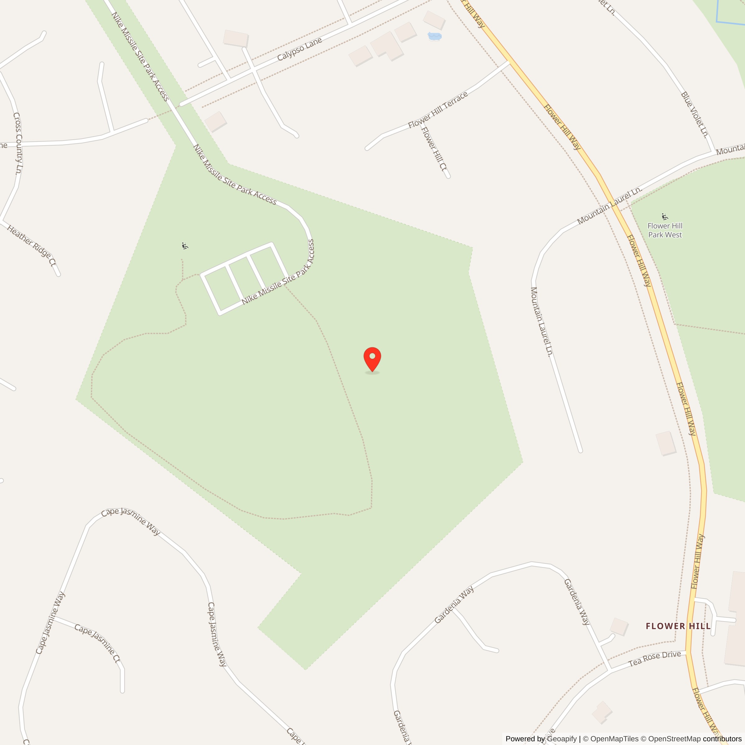 Map showing location of Nike Site W-94C, Maryland