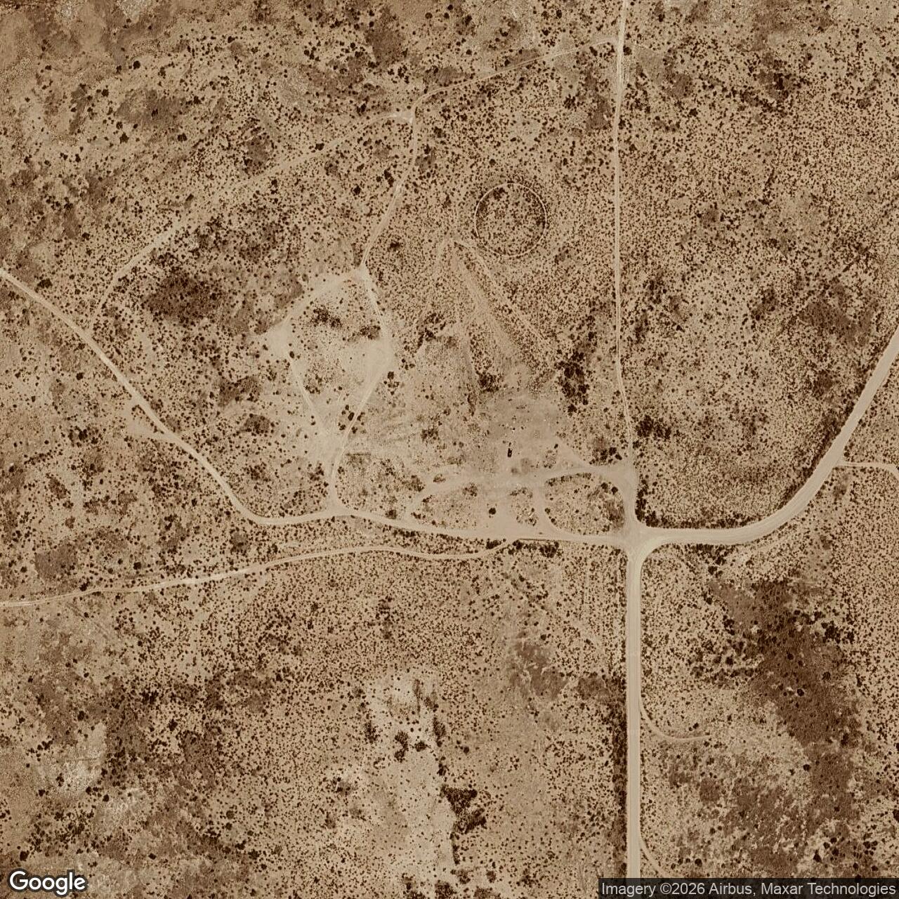Current Google Satellite Image of Nike Site W-10L, New Mexico