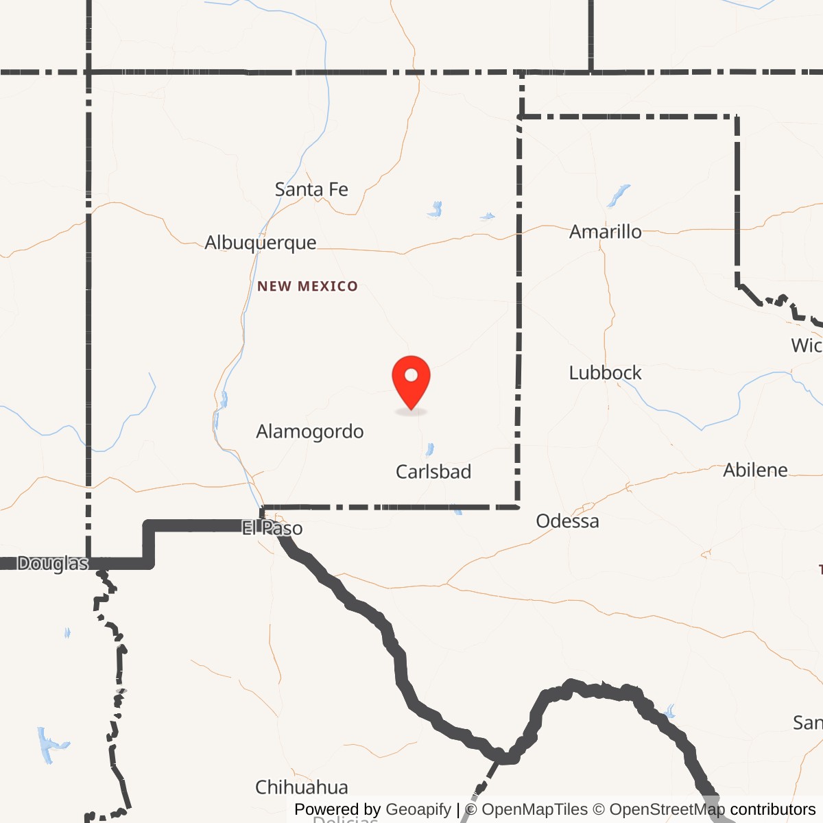 Map showing location of Nike Site W-50C, New Mexico
