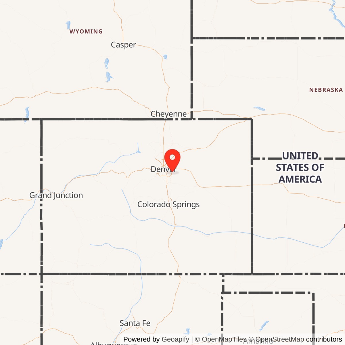 Map showing location of Titan I 724-A Missile Silo Lowry AFB Colorado