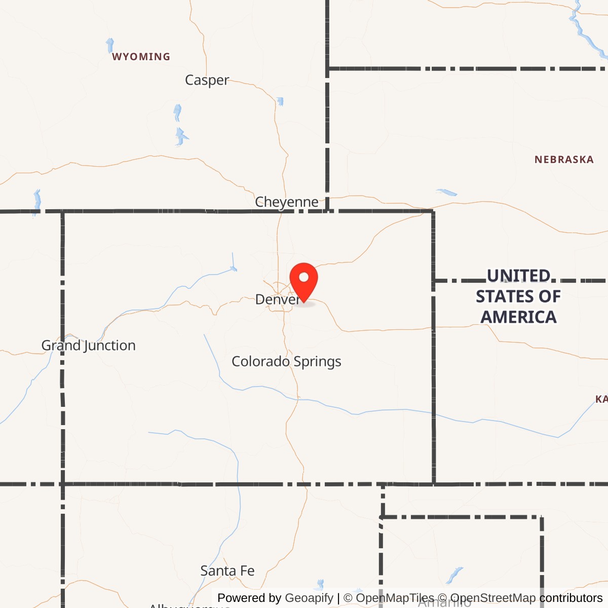 Map showing location of Titan I 724-C Missile Silo Lowry AFB Colorado