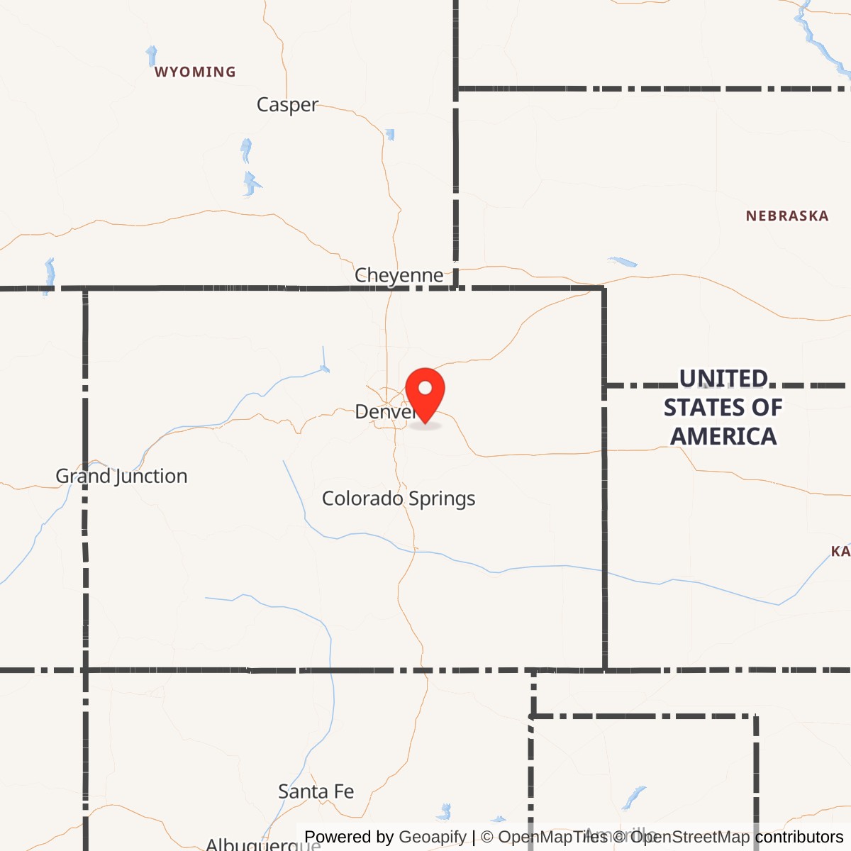 Map showing location of Titan I 725-A Missile Silo Lowry AFB Colorado