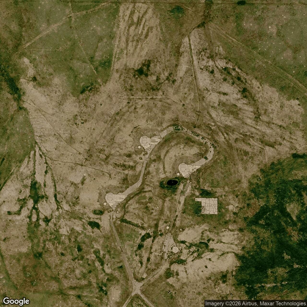 Current Google Satellite Image of Titan I 725-A Missile Silo Lowry AFB Colorado