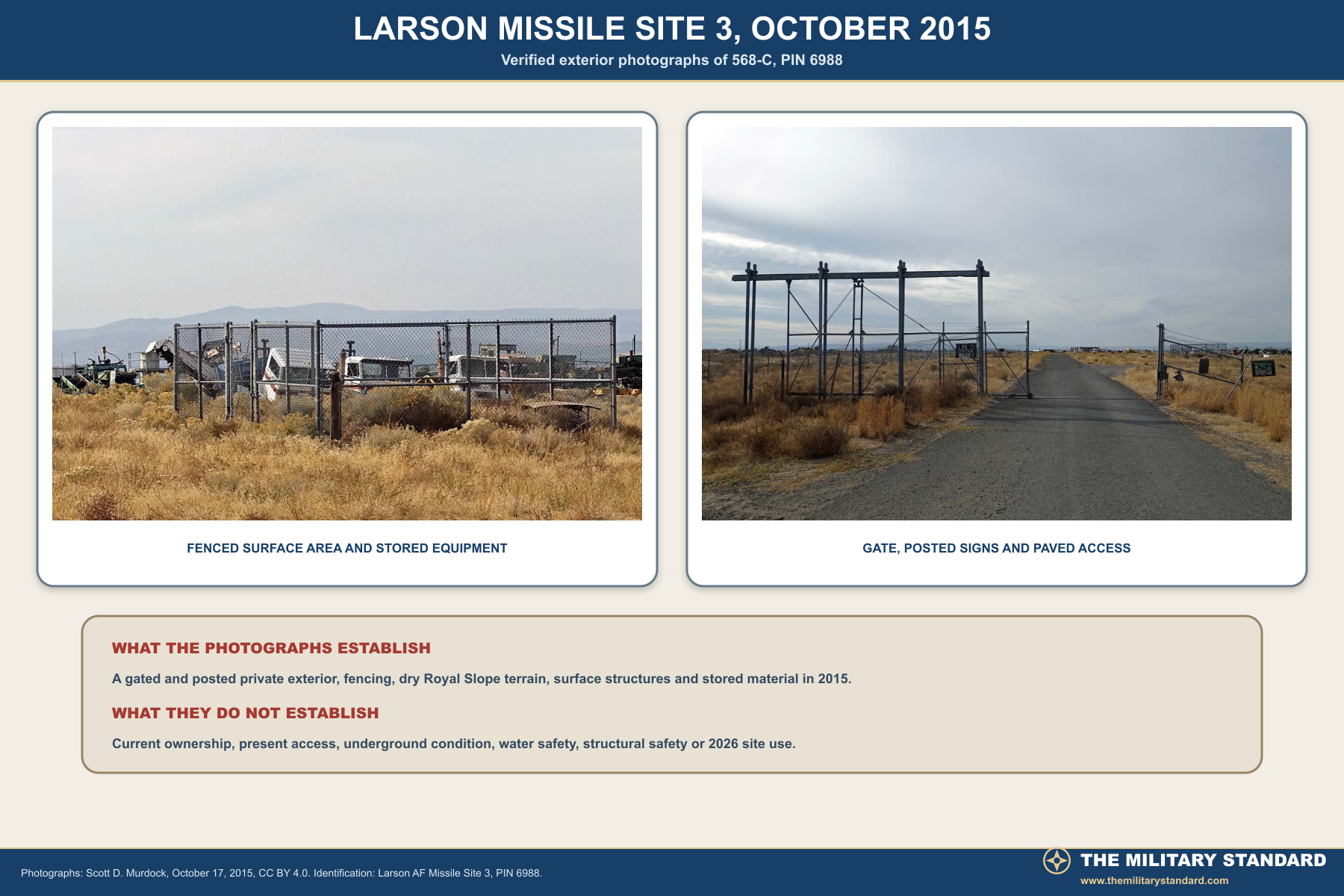 Larson Missile Site 3 exterior photographs from October 2015