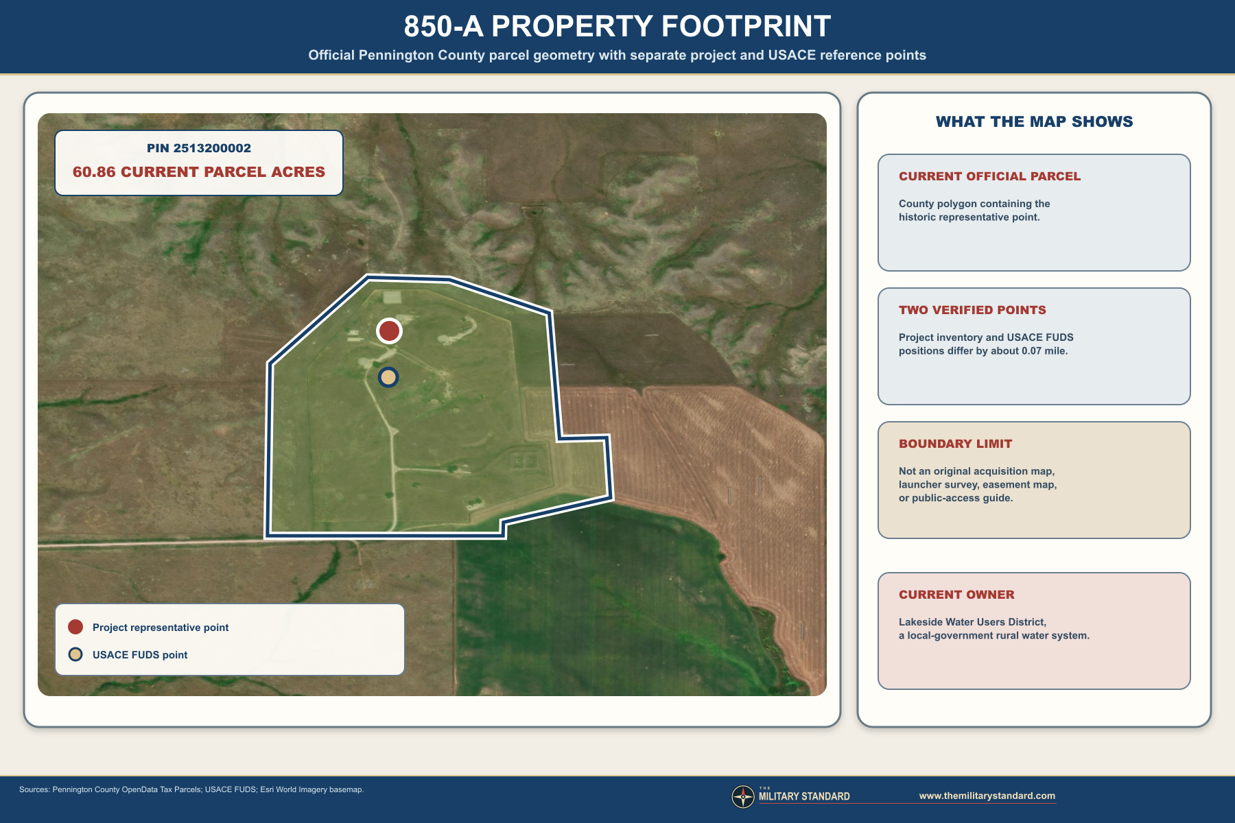 Official Pennington County parcel footprint for Titan I Missile Complex 850-A