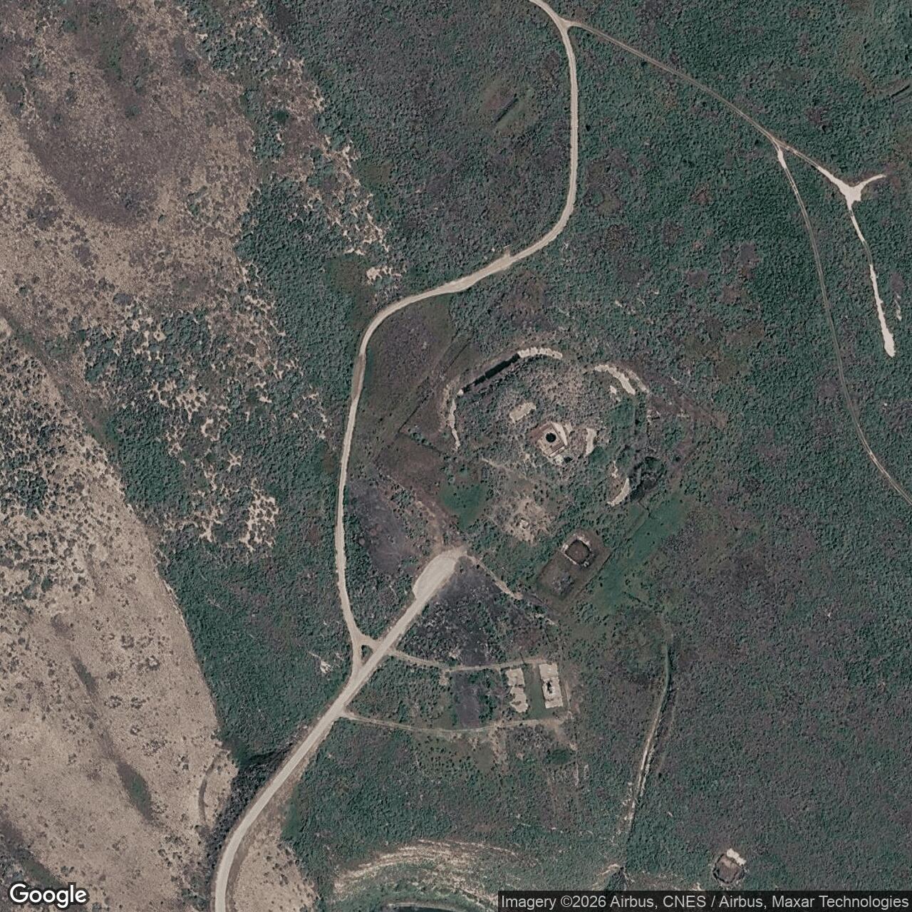 Current Google Satellite Image of Titan II 395-B Missile Silo Vandenberg AFB California