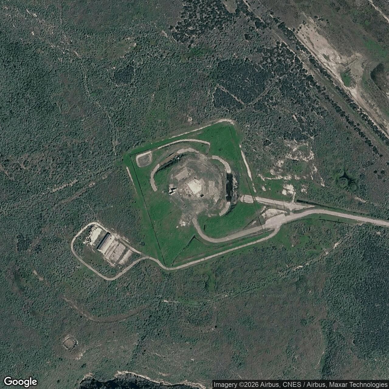 Current Google Satellite Image of Titan II 395-C Missile Silo Vandenberg AFB California