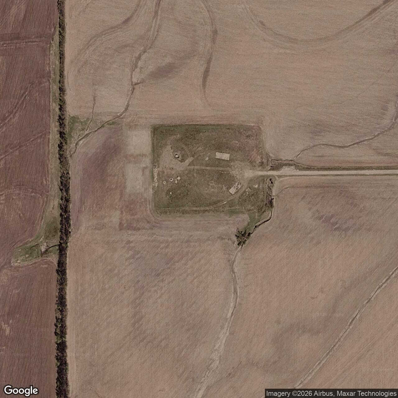Current Google Satellite Image of Titan II 532-1 Missile Silo McConnell AFB Kansas