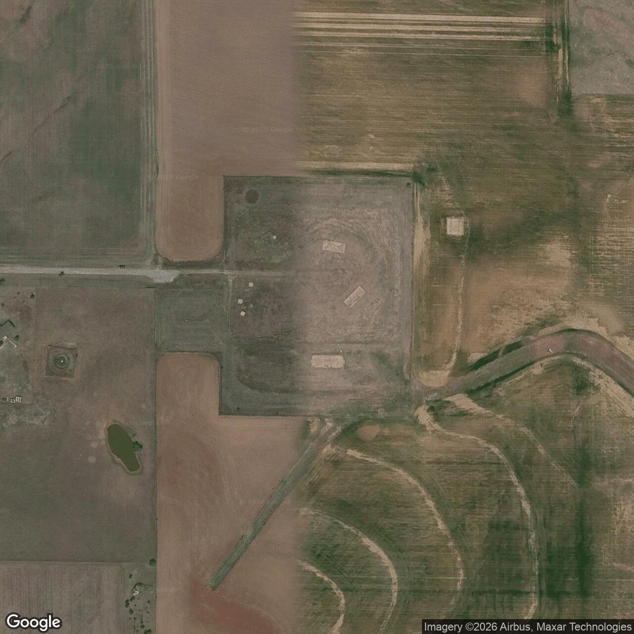 Current Google Satellite Image of Titan II 532-3 Missile Silo McConnell AFB Kansas