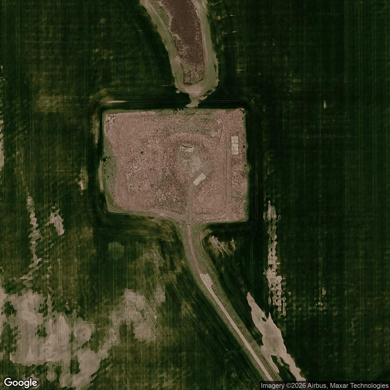 Current Google Satellite Image of Titan II 532-4 Missile Silo McConnell AFB Kansas