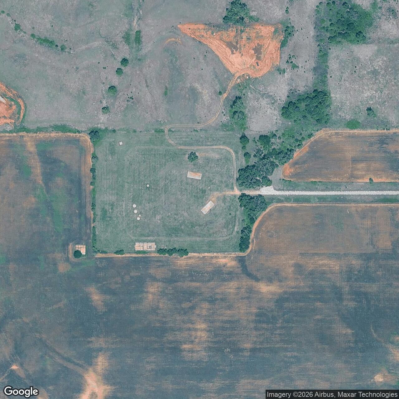 Current Google Satellite Image of Titan II 532-8 Missile Silo McConnell AFB Kansas
