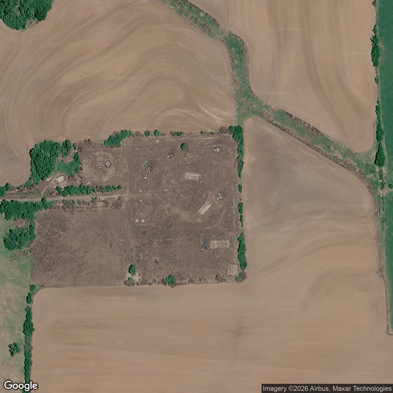 Current Google Satellite Image of Titan II 533-7 Missile Silo McConnell AFB Kansas