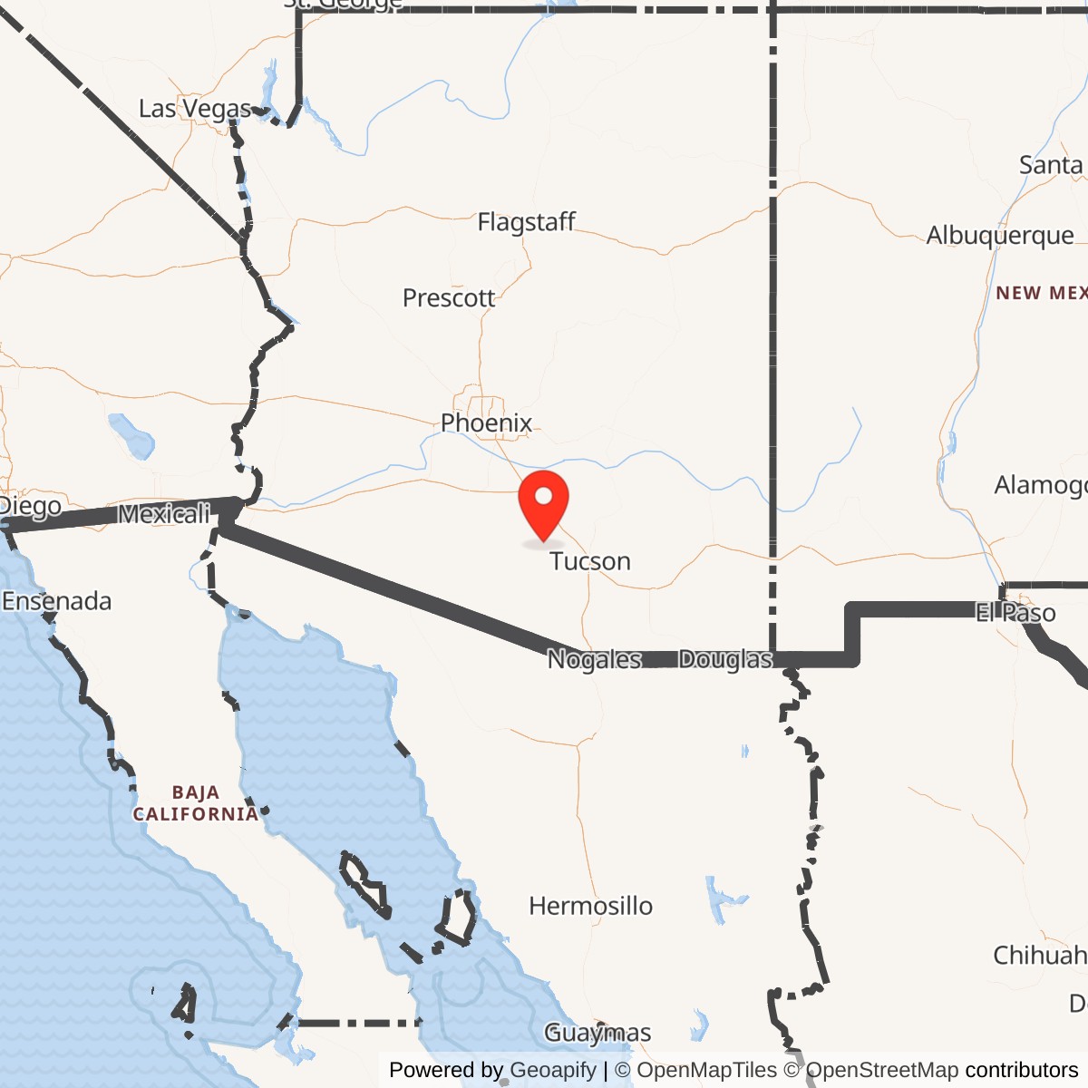 Map showing location of Titan II 570-3 Missile Silo Davis-Monthan AFB Arizona