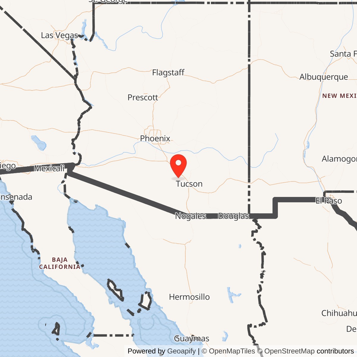 Map showing location of Titan II 570-4 Missile Silo Davis-Monthan AFB Arizona