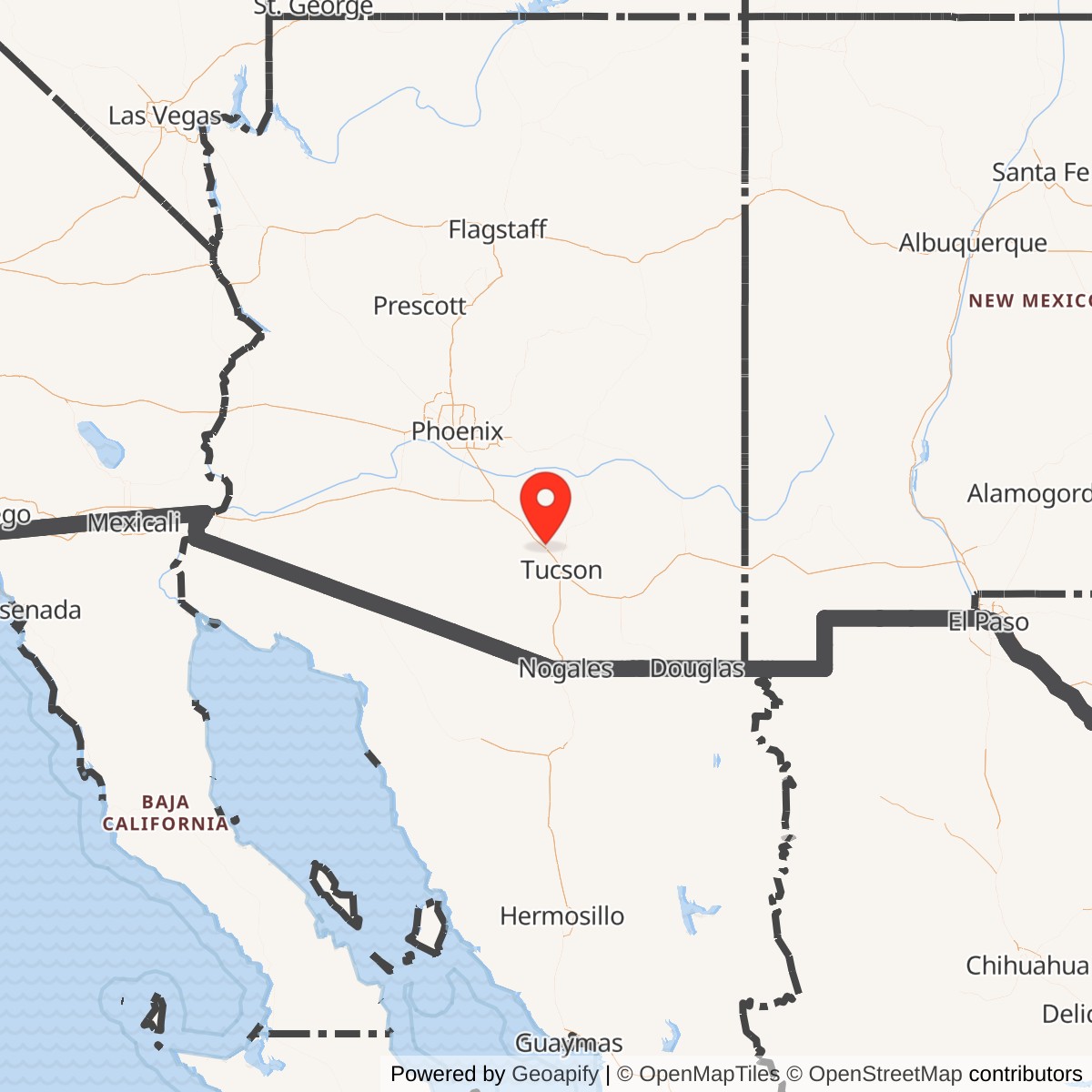 Map showing location of Titan II 570-6 Missile Silo Davis-Monthan AFB Arizona