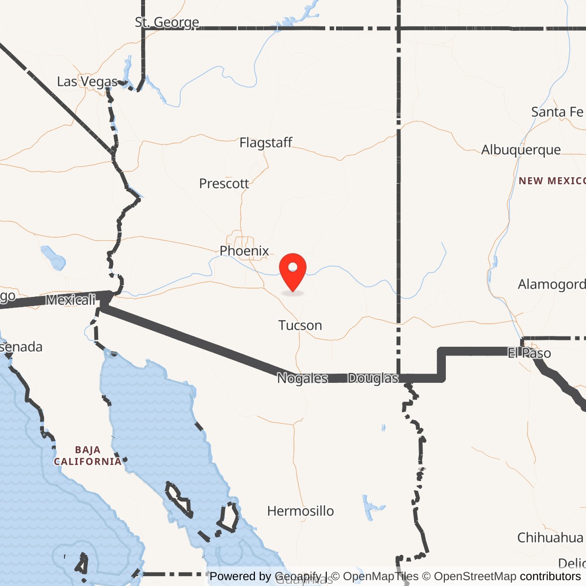 Map showing location of Titan II 570-7 Missile Silo Davis-Monthan AFB Arizona