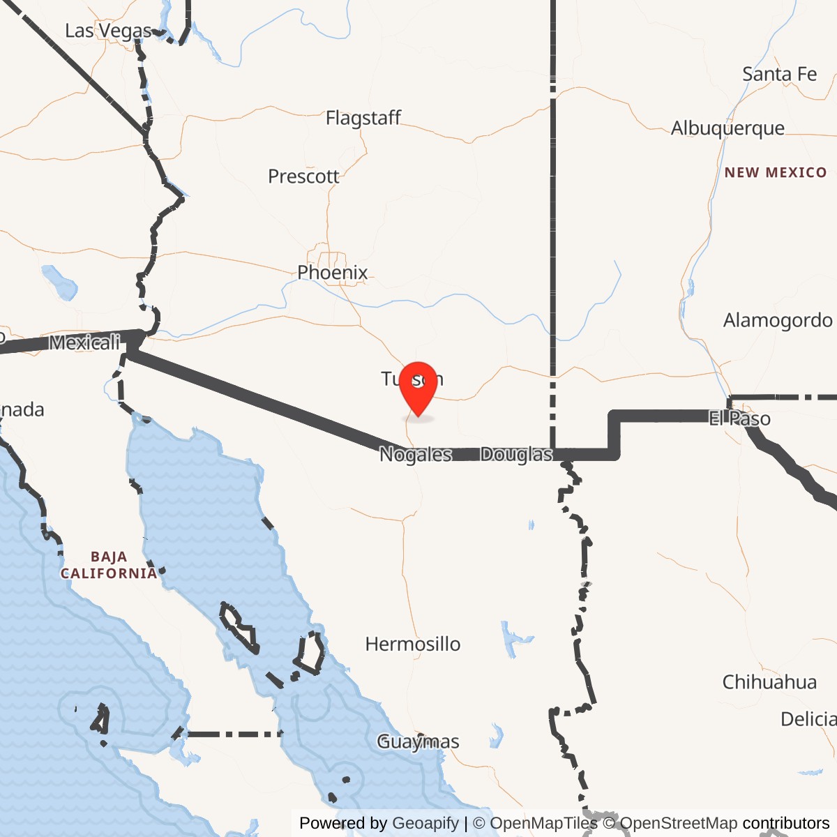 Map showing location of Titan II 571-5 Missile Silo Davis-Monthan AFB Arizona