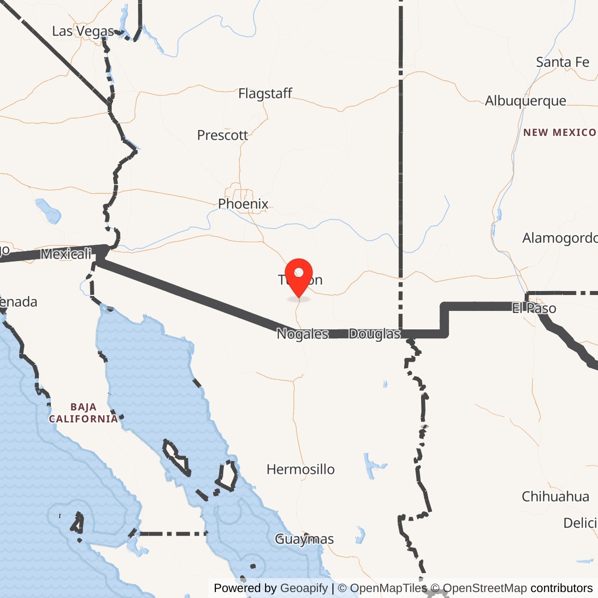 Map showing location of Titan II 571-7 Missile Silo Davis-Monthan AFB Arizona