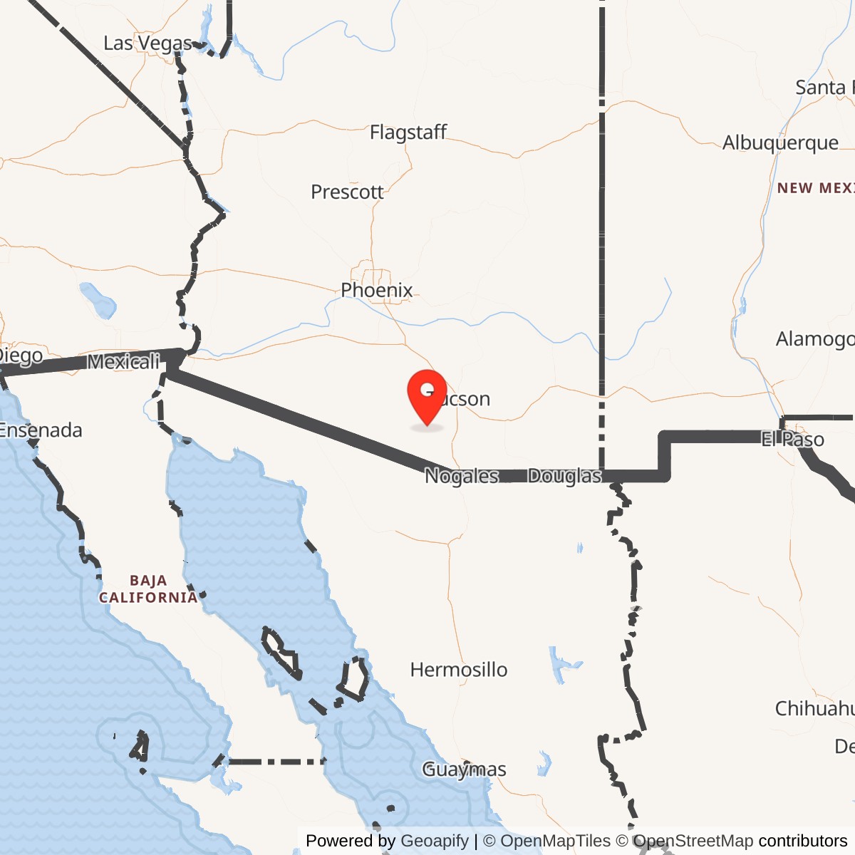 Map showing location of Titan II 571-8 Missile Silo Davis-Monthan AFB Arizona
