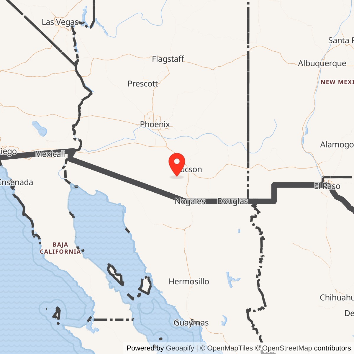 Map showing location of Titan II 571-9 Missile Silo Davis-Monthan AFB Arizona