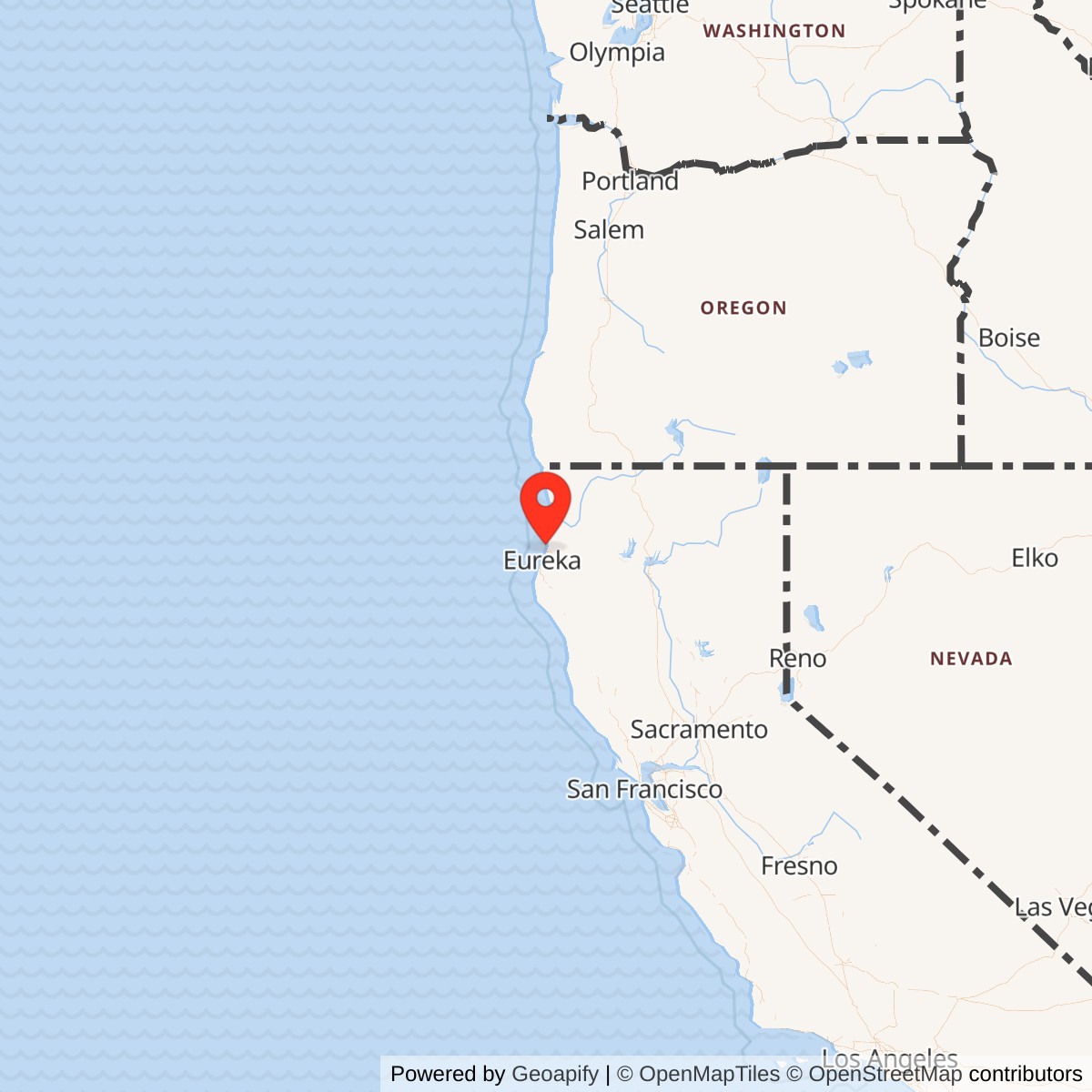 Map showing location of Naval Auxiliary Air Station Arcata / Landing Aids Experiment Station Arcata, California
