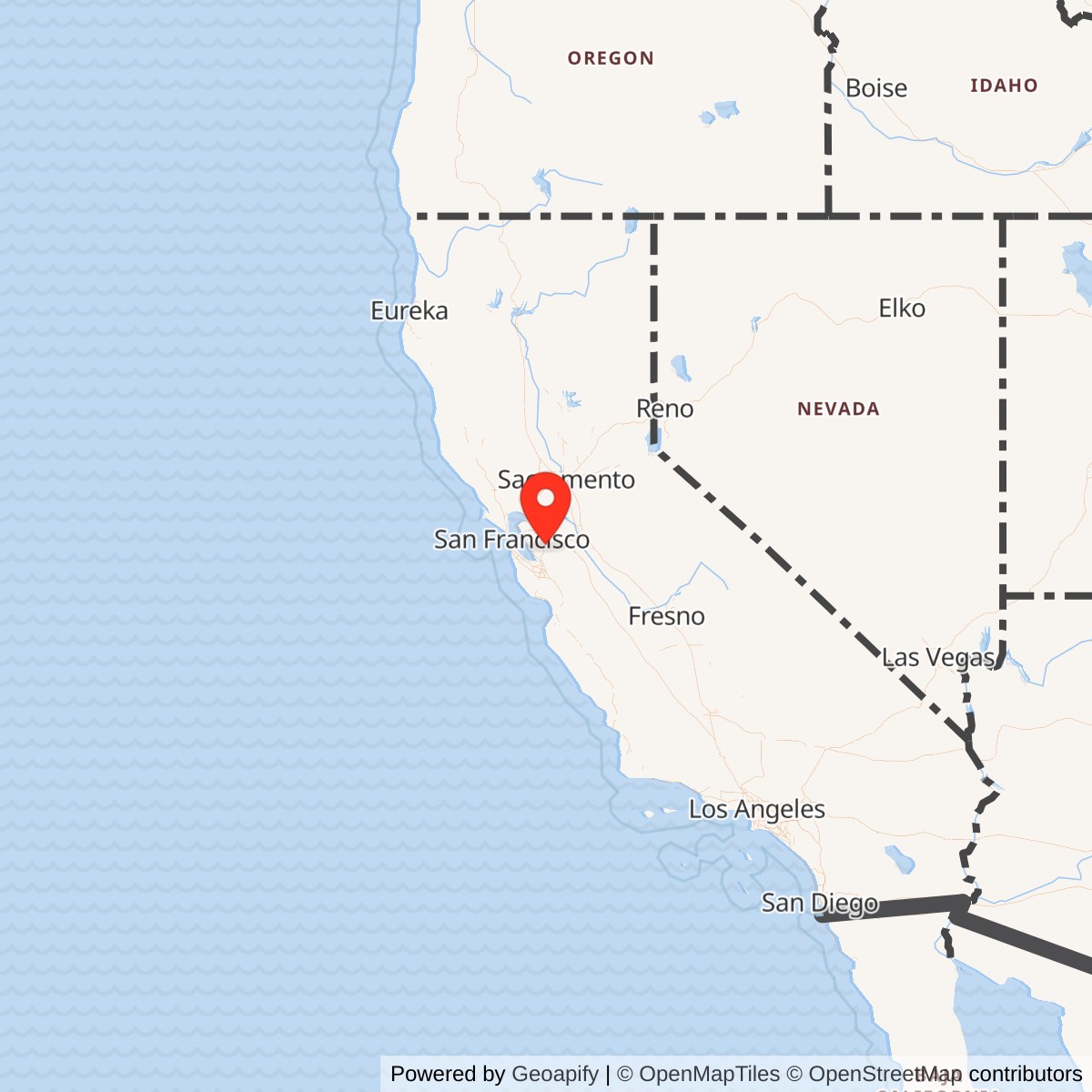 Map showing location of Naval Outlying Landing Field Cope, California