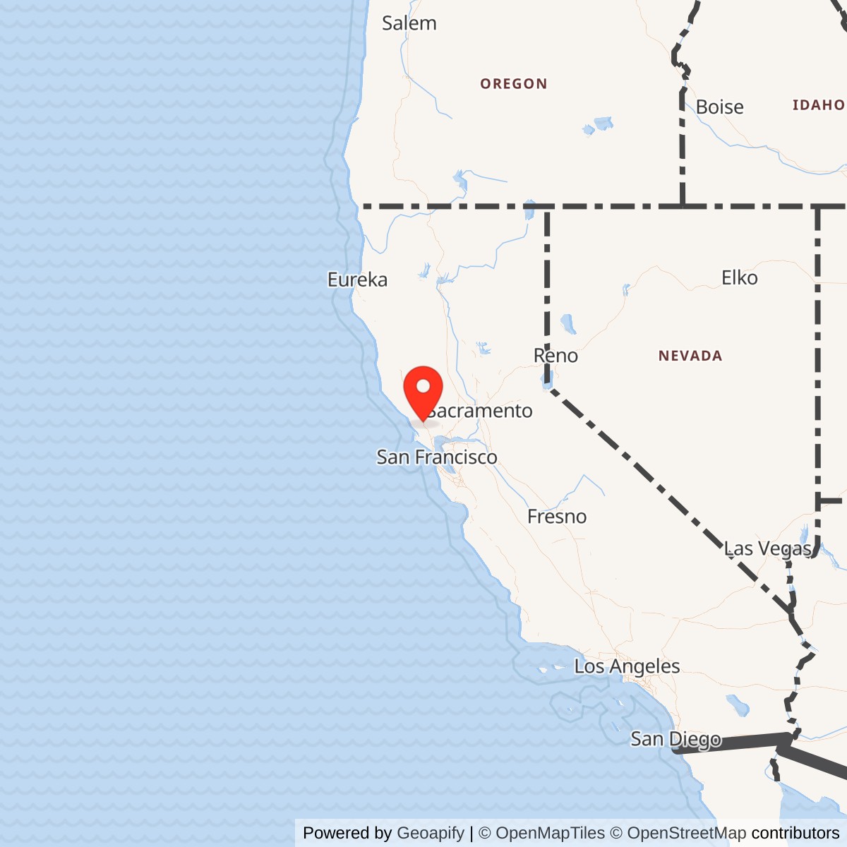 Map showing location of Naval Outlying Landing Field Cotati, California
