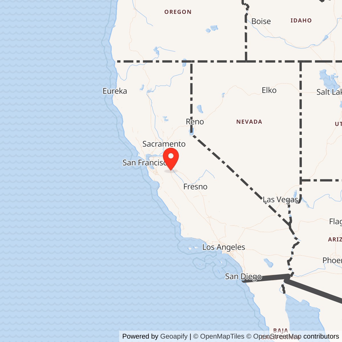 Map showing location of Naval Auxiliary Landing Field Crows Landing, California