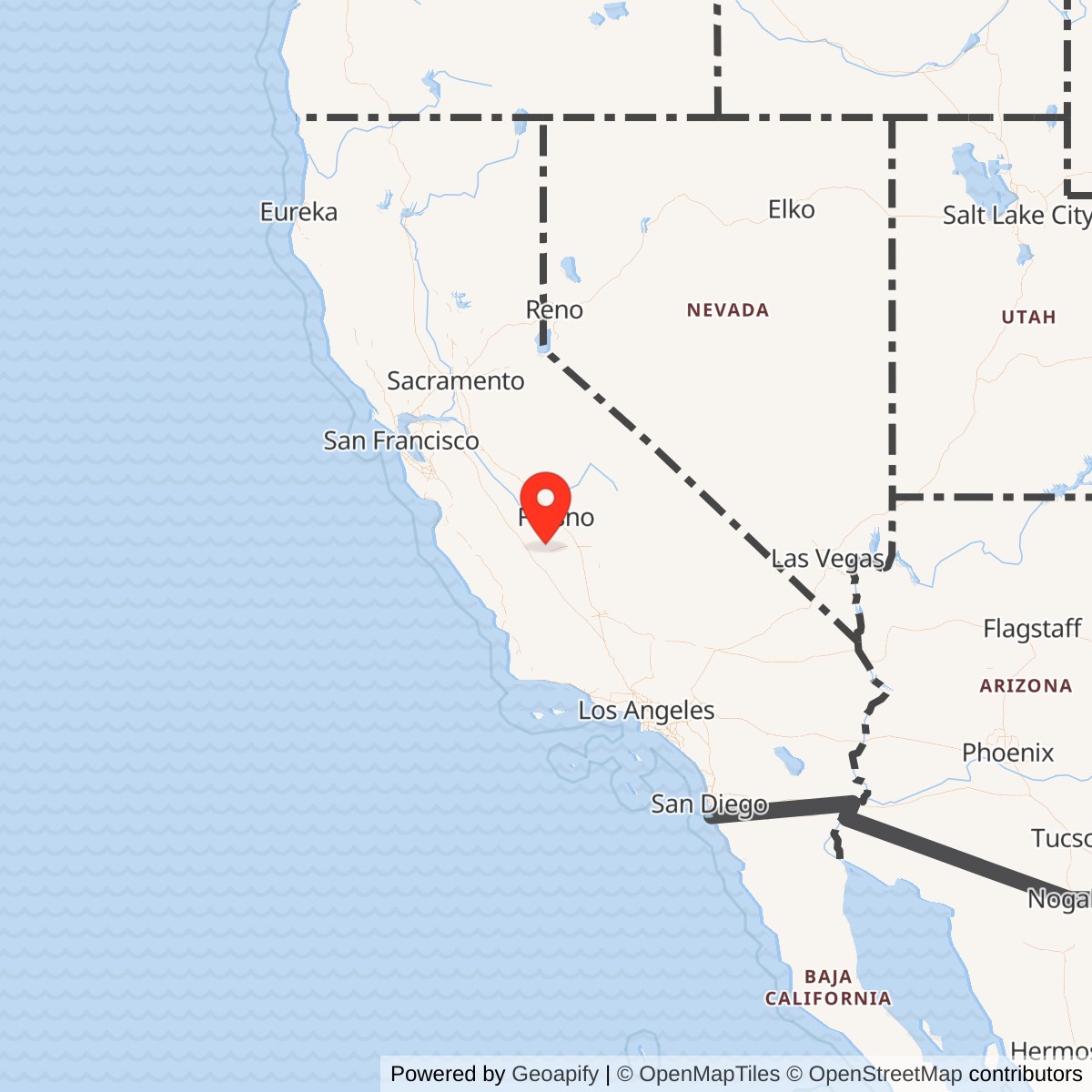 Map showing location of Naval Air Station Lemoore, California