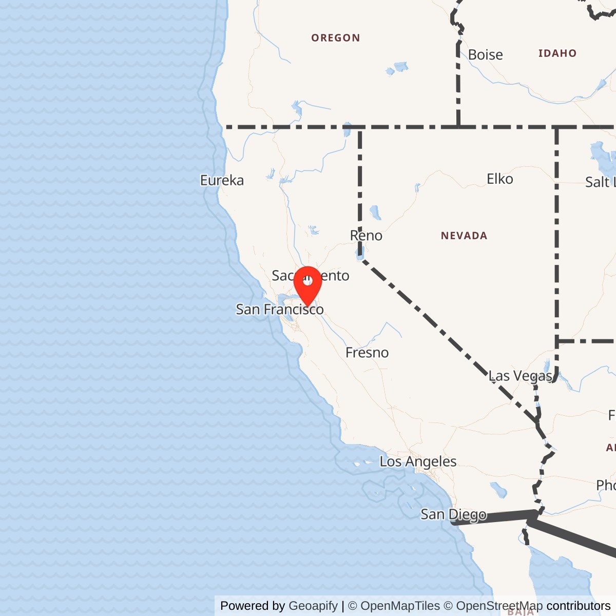 Map showing location of Naval Outlying Landing Field Lindeman / Linderman Airport, California