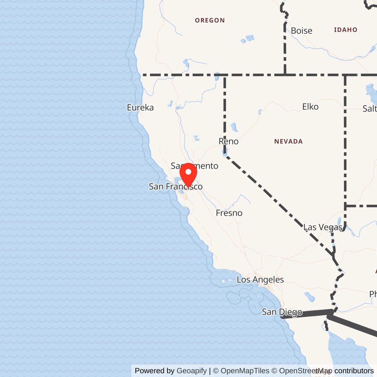Map showing location of Naval Outlying Landing Field Livermore / Livermore Airport, California