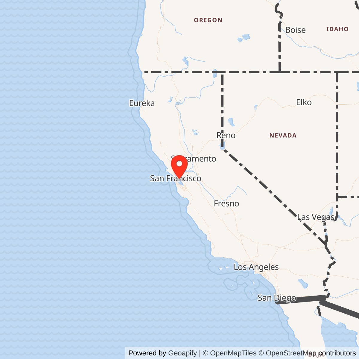 Map showing location of Naval Air Station Oakland / Naval Air Reserve Base Oakland, California