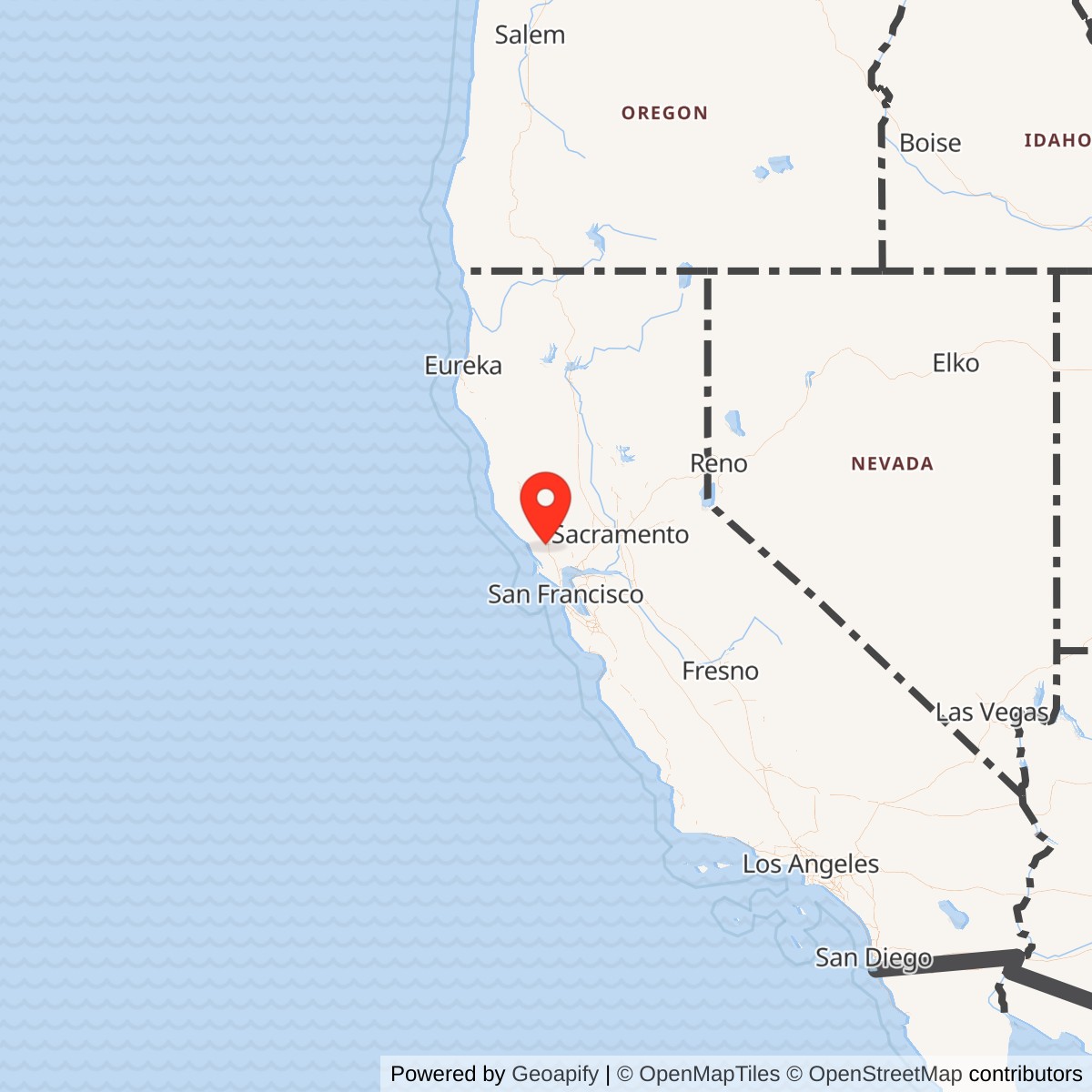 Map showing location of Naval Auxiliary Landing Field Santa Rosa, California