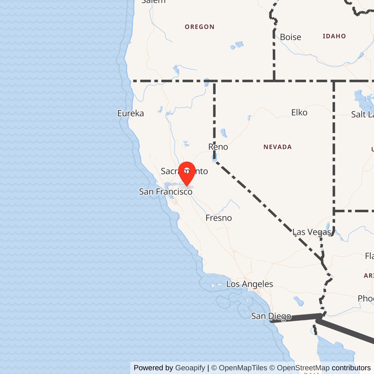 Map showing location of Naval Supply Annex Stockton / Naval Computer and Telecommunications Station Stockton, California